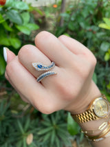 Signature Sapphire and Diamond Serpent Ring