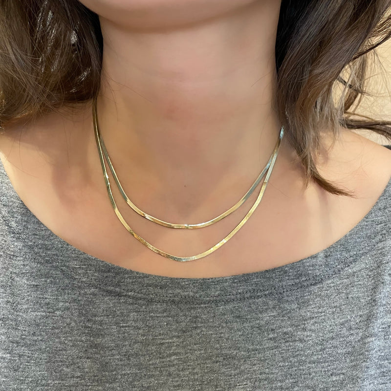 Buy 18k Gold Herringbone Necklace, Snake Chain Necklace, Layering Necklace,  Delicate Necklace, Trendy Necklace, Christmas Gift, Gifts for Her Online in  India - Etsy