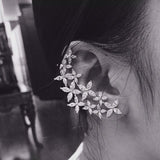 Diamond Floral Ear Climber