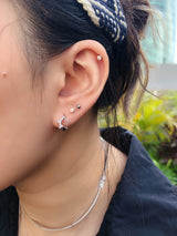 Diamond Star Hoop Earrings