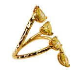 Vertical Multi Shape Fancy Yellow Diamond Ring