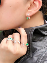 Emerald & Diamond Vine Earrings