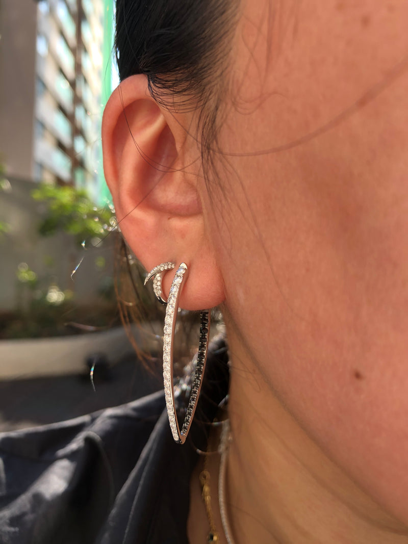 Diamond Spike Hoop Earrings