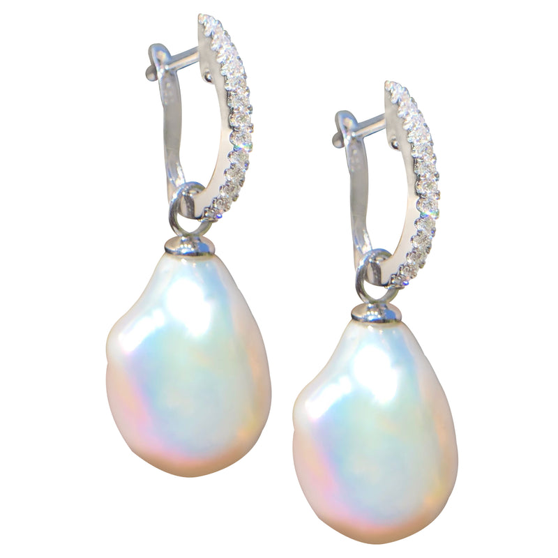 Baroque Pearl Drop Charm Earrings