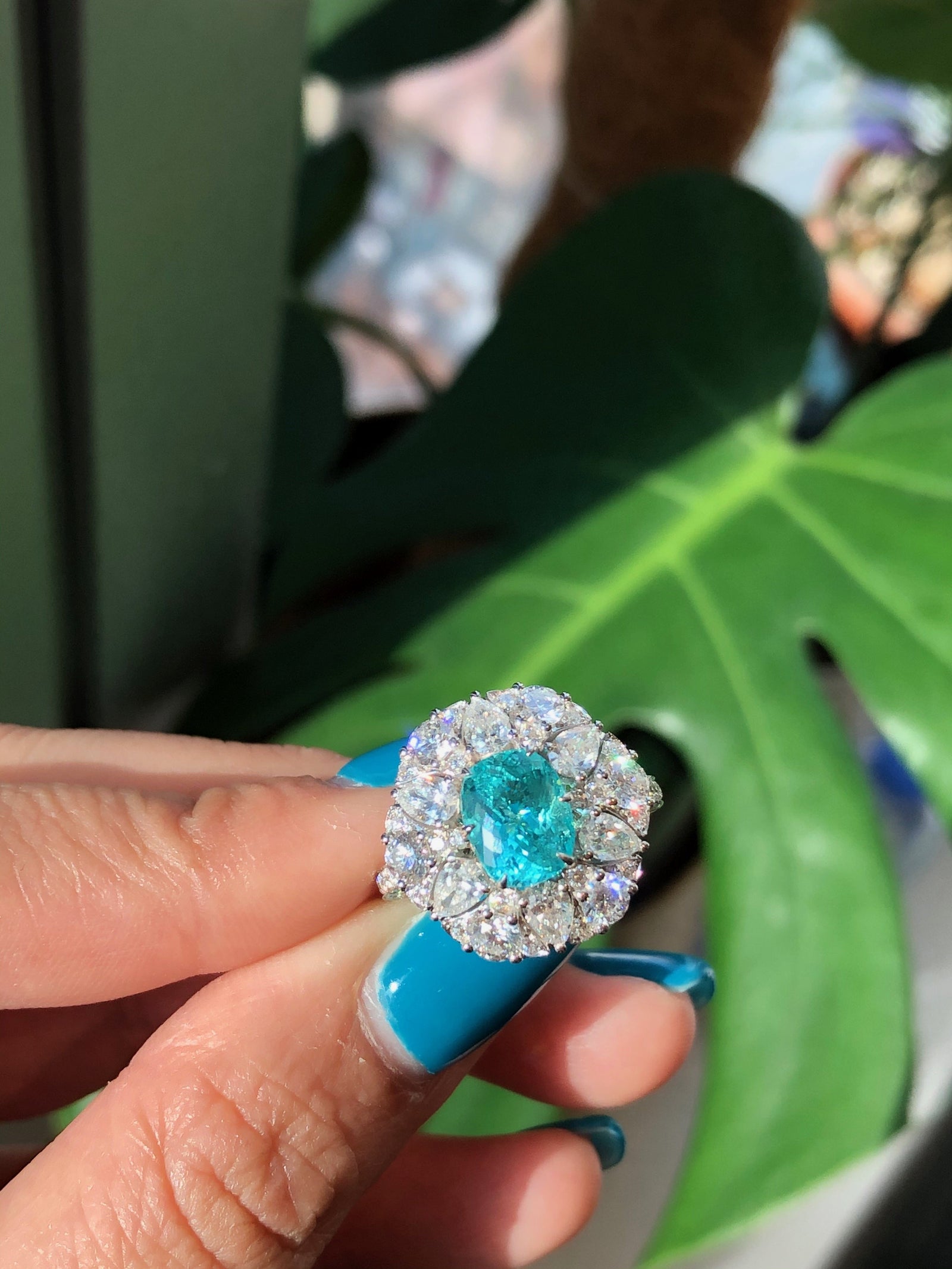 ✨Blue Paraiba shops Toutmaline Ring✨Adjustable✨