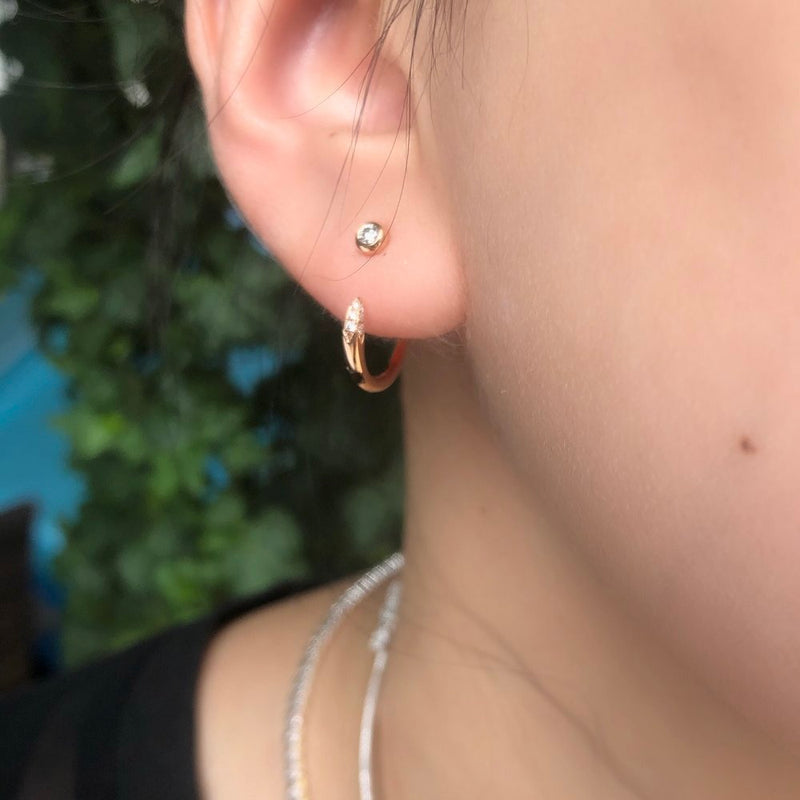Diamond Spike Hoop Earrings