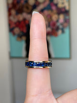 Channel Set Blue Sapphire Eternity Ring