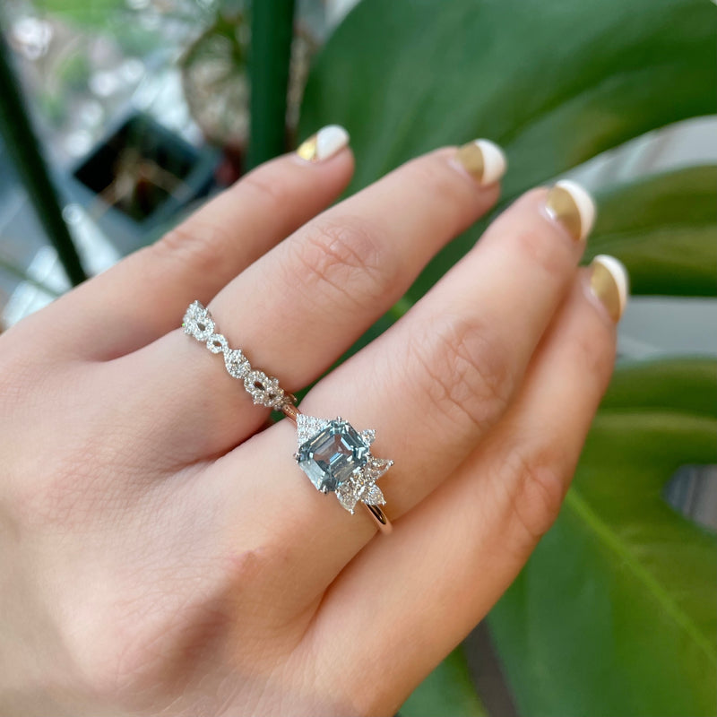 Grey Sapphire and Diamond Peacock Ring