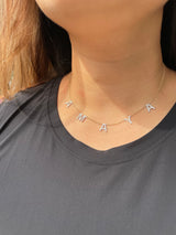 Pave Diamond Letter Chain Necklace