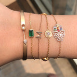 Bezel-set Emerald Bracelet