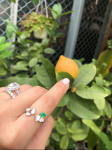 Mini Emerald & Diamond Vine Ring