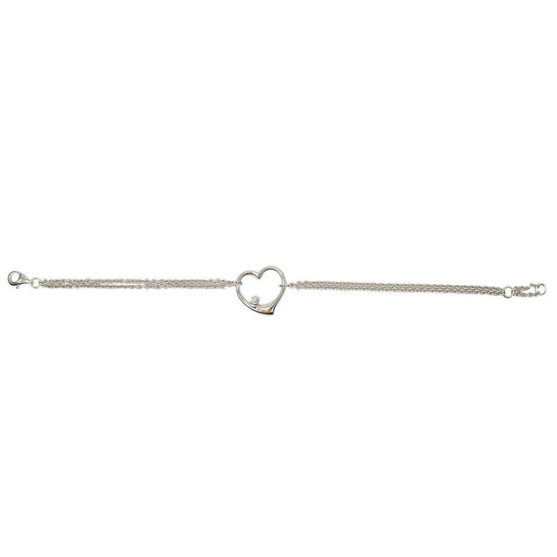 Open Heart Diamond Charm Bracelet