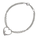 Open Heart Diamond Charm Bracelet
