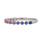 Shared Claw Half Eternity Rainbow Sapphire Ring